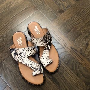 Worn once Franco Sarto ivory snake sandals